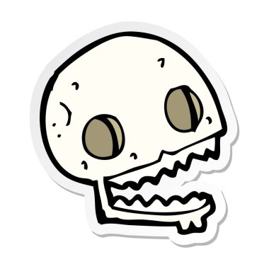 etiket bir çizgi film ürkütücü kafatası