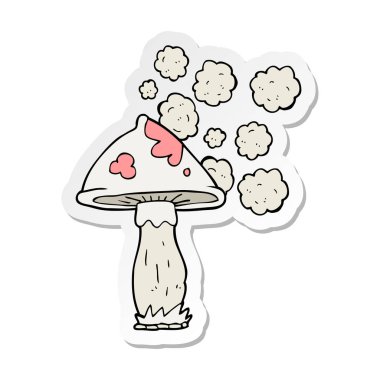 etiket bir karikatür mantar