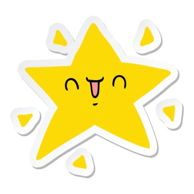 etiket bir karikatür mutlu yıldız