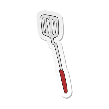 bir çizgi film spatula etiket