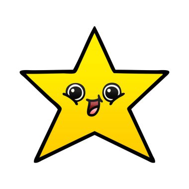 altın yıldız degrade gölgeli karikatür