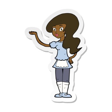 etiket bir karikatür garson