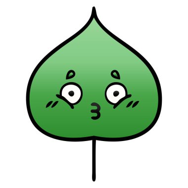 Degrade gölgeli çizgi film ekspresiyon yaprak