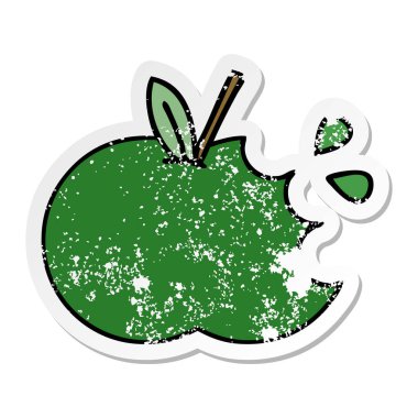 sevimli çizgi sulu elma sıkıntılı etiket