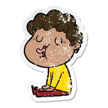 şarkı bir çizgi film adamın sıkıntılı etiket