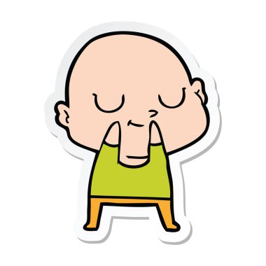 etiket bir karikatür kel adam