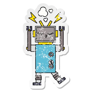 sevimli çizgi hatalı çalışan robot sıkıntılı etiket