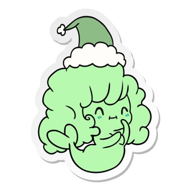 Noel etiket karikatür kawaii hayalet el çekilmiş