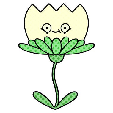 çizgi roman tarzı karikatür bir çiçek