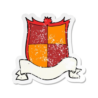 bir Hanedanlık armaları karikatür Retro sıkıntılı etiket