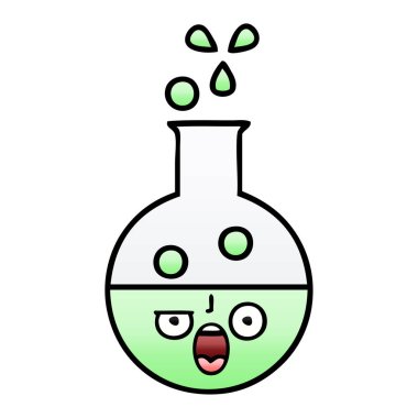 bir test tüpünde degrade gölgeli karikatür