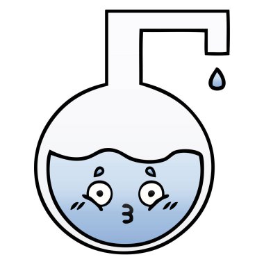 bilimsel bir deney degrade gölgeli karikatür 