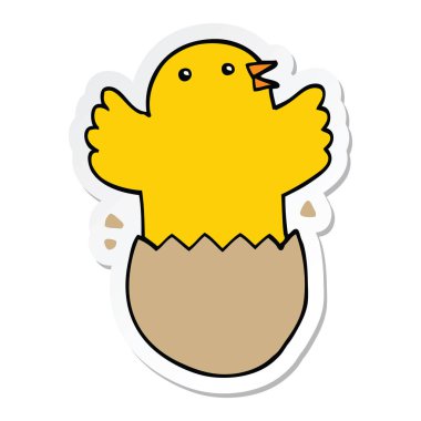 etiket kuş yumurtadan bir karikatür