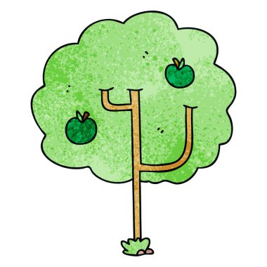 ilginç el çizilmiş karikatür ağaç