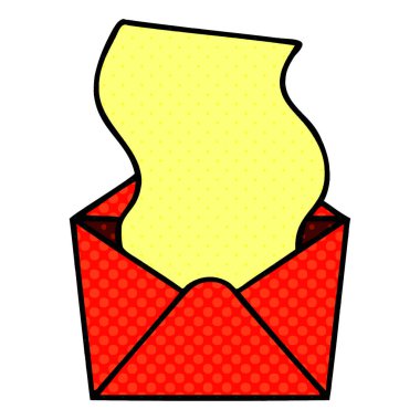 ilginç çizgi roman tarzı çizgi film mektup ve zarf