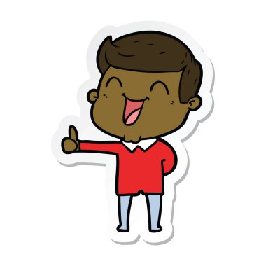 gülen bir çizgi film adam etiketi