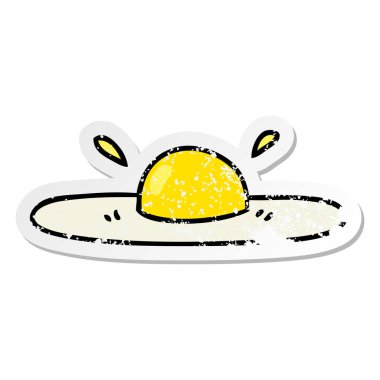 bir ilginç elle çizilmiş karikatür kızarmış yumurta sıkıntılı etiket