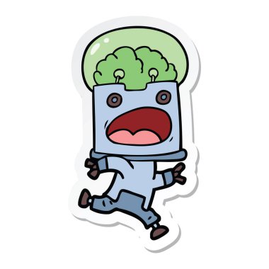 bir çizgi film robot Sticker