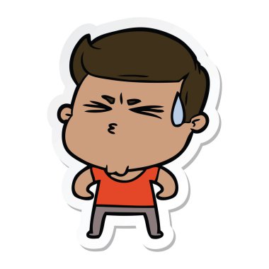 etiket terleme bir çizgi film adamın