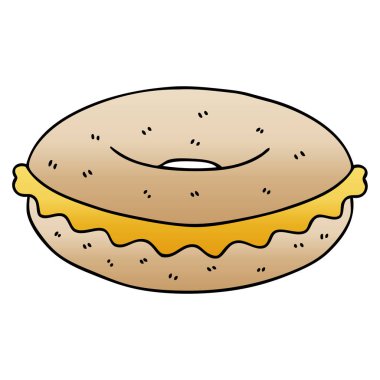 Degrade gölgeli ilginç karikatür peynirli çörek