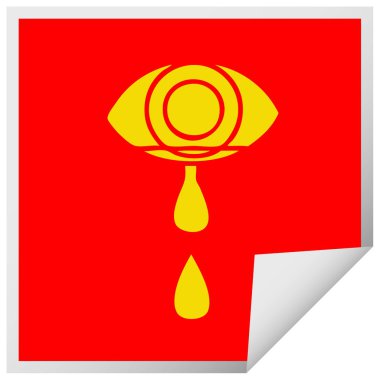 etiket karikatür bir ağlayan göz peeling Meydanı