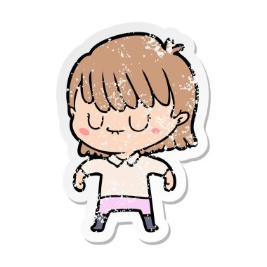 bir çizgi film kadının sıkıntılı etiket