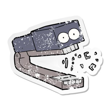 bir deli çizgi film zımba sıkıntılı etiket