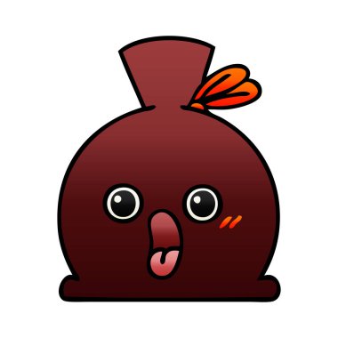 bir çuval degrade gölgeli karikatür