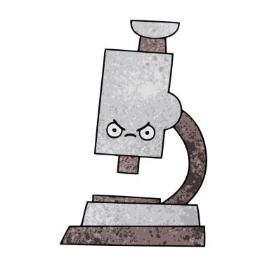 Retro grunge doku karikatür mikroskop