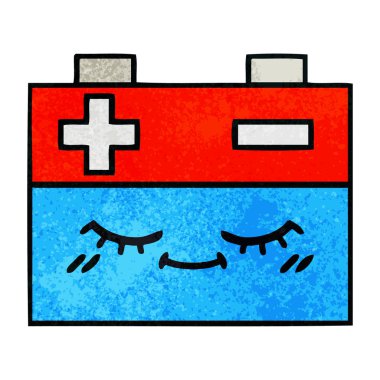 Retro grunge doku karikatür akü