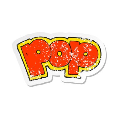 bir çizgi film Pop sembolü Retro sıkıntılı etiket