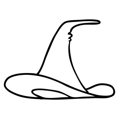 el çizim için çizilmiş doodle bir cadı şapka