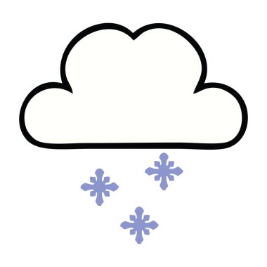 sevimli çizgi kar bulut