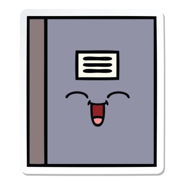 sevimli çizgi Notebook etiket