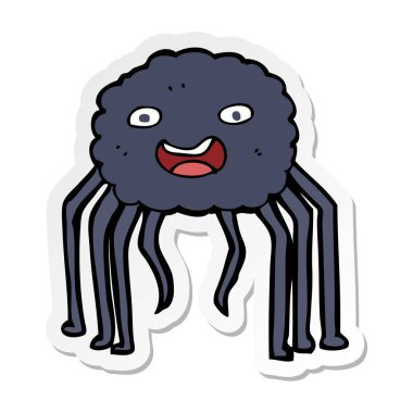 etiket bir karikatür örümcek