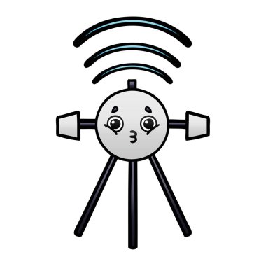 Degrade gölgeli karikatür uydu