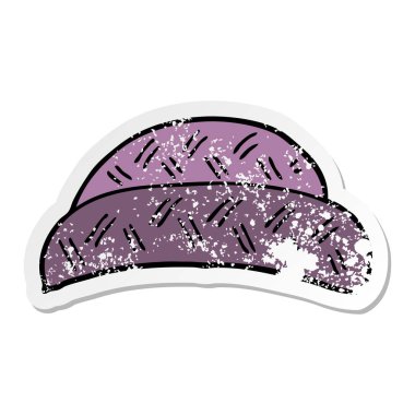 bir çizgi film şapka sıkıntılı etiket