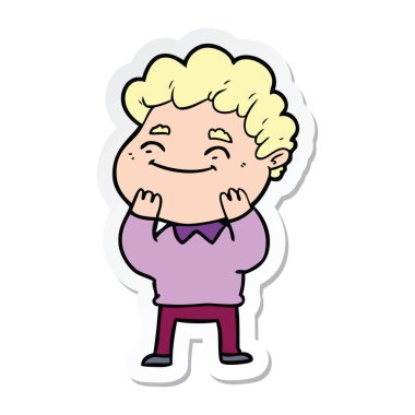 etiket bir karikatür dostça adam