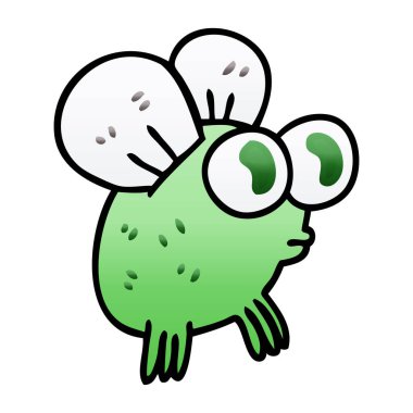 Degrade gölgeli ilginç karikatür sinek