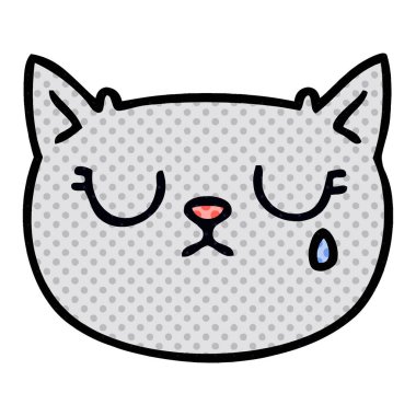 çizgi roman tarzı ilginç karikatür ağlayan kedi