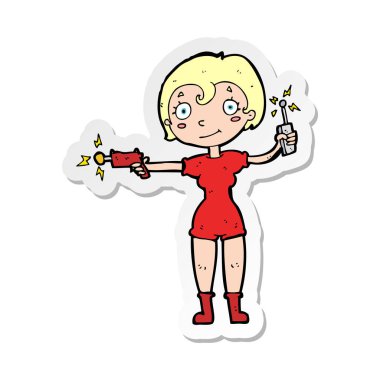 bir çizgi film gelecekteki uzay kız etiketi