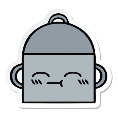 tencereye bir sevimli çizgi etiket