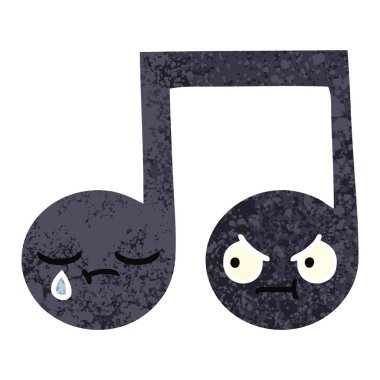 Retro illüstrasyon stil karikatür bir nota