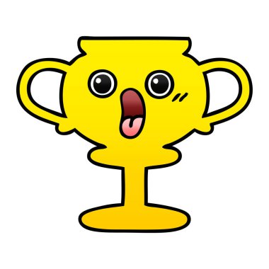 Degrade gölgeli karikatür kupa