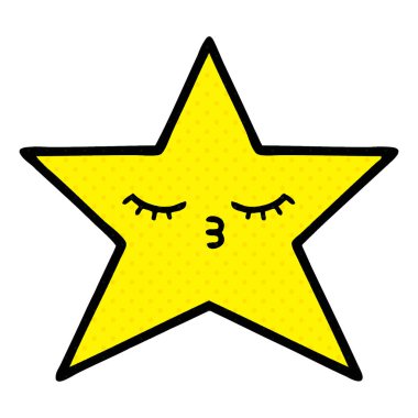 çizgi roman tarzı karikatür altın bir yıldız