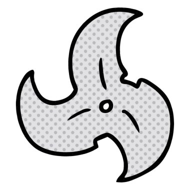 çizgi film doodle tek bir Ninja yıldızı atma