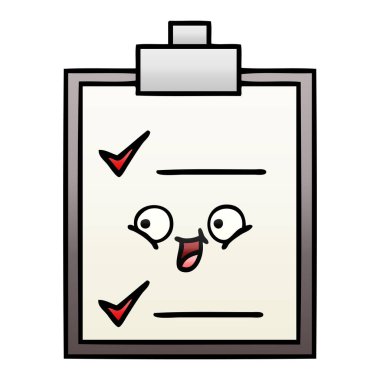 Degrade gölgeli karikatür bir kontrol listesi