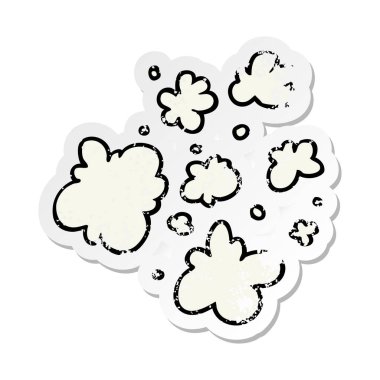 bir çizgi film dekoratif duman puff elem Retro sıkıntılı etiket