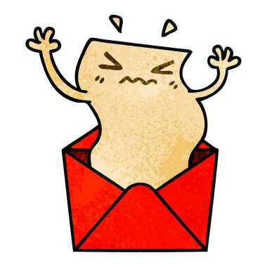 ilginç çizgi film mektup ve zarf el çekilmiş