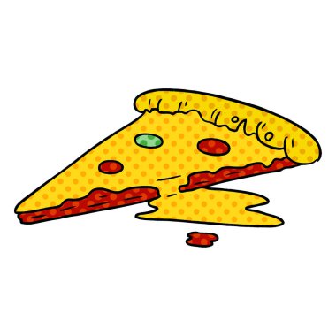 elle çizilmiş karikatür doodle bir dilim pizza